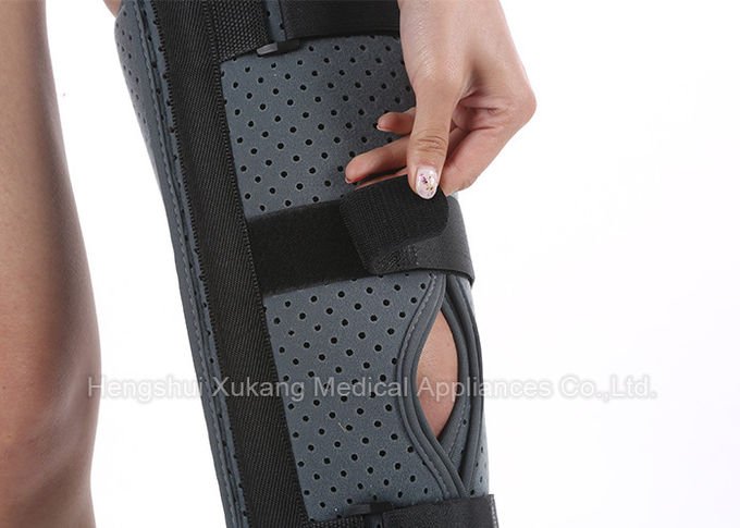 Elastic Gray Knee Support Brace , Easy Wearing Breathable 3 Panel Knee Immobilizer