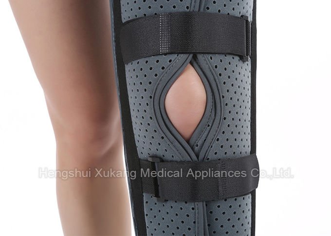 Elastic Gray Knee Support Brace , Easy Wearing Breathable 3 Panel Knee Immobilizer