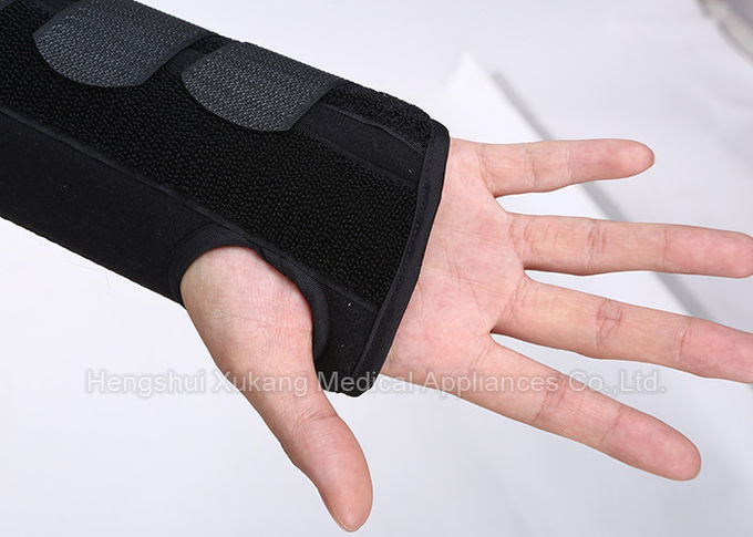 Medical Aluminum Alloy Wrist Support Brace Black Air Permeable  For Left And Right