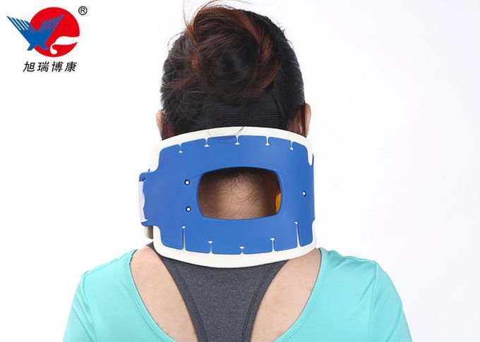 Waterproof First Aid Cervical Collar Neck Brace , Blue And White Rigid Plastic Cervical Collar